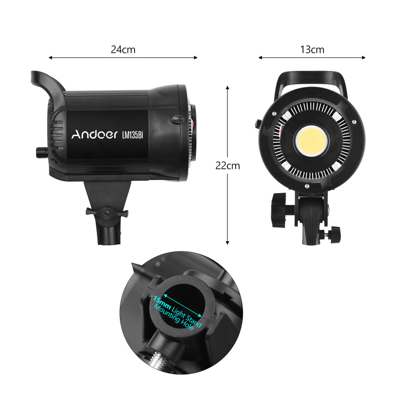 Andoer LM135Bi Luz de relleno  - Strobe Light Studio reseña y precio