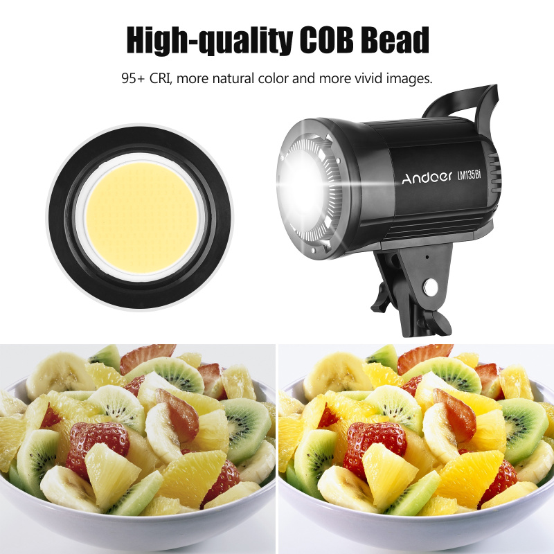 Andoer LM135Bi Luz de relleno  - Strobe Light Studio reseña y precio